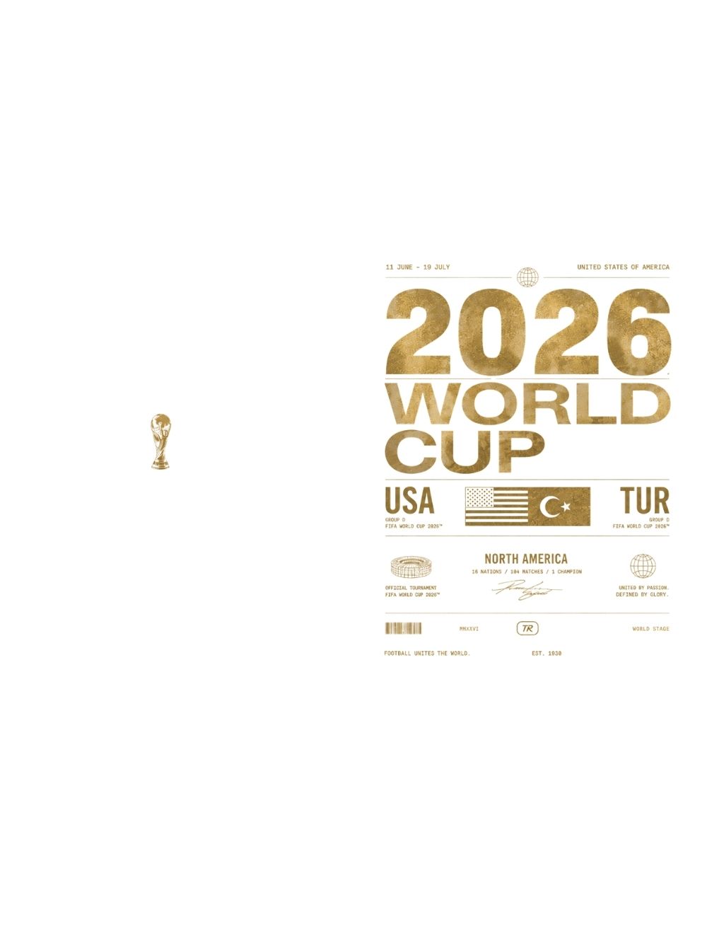 Türkiye World Cup Gold Oversıze T-Shırt