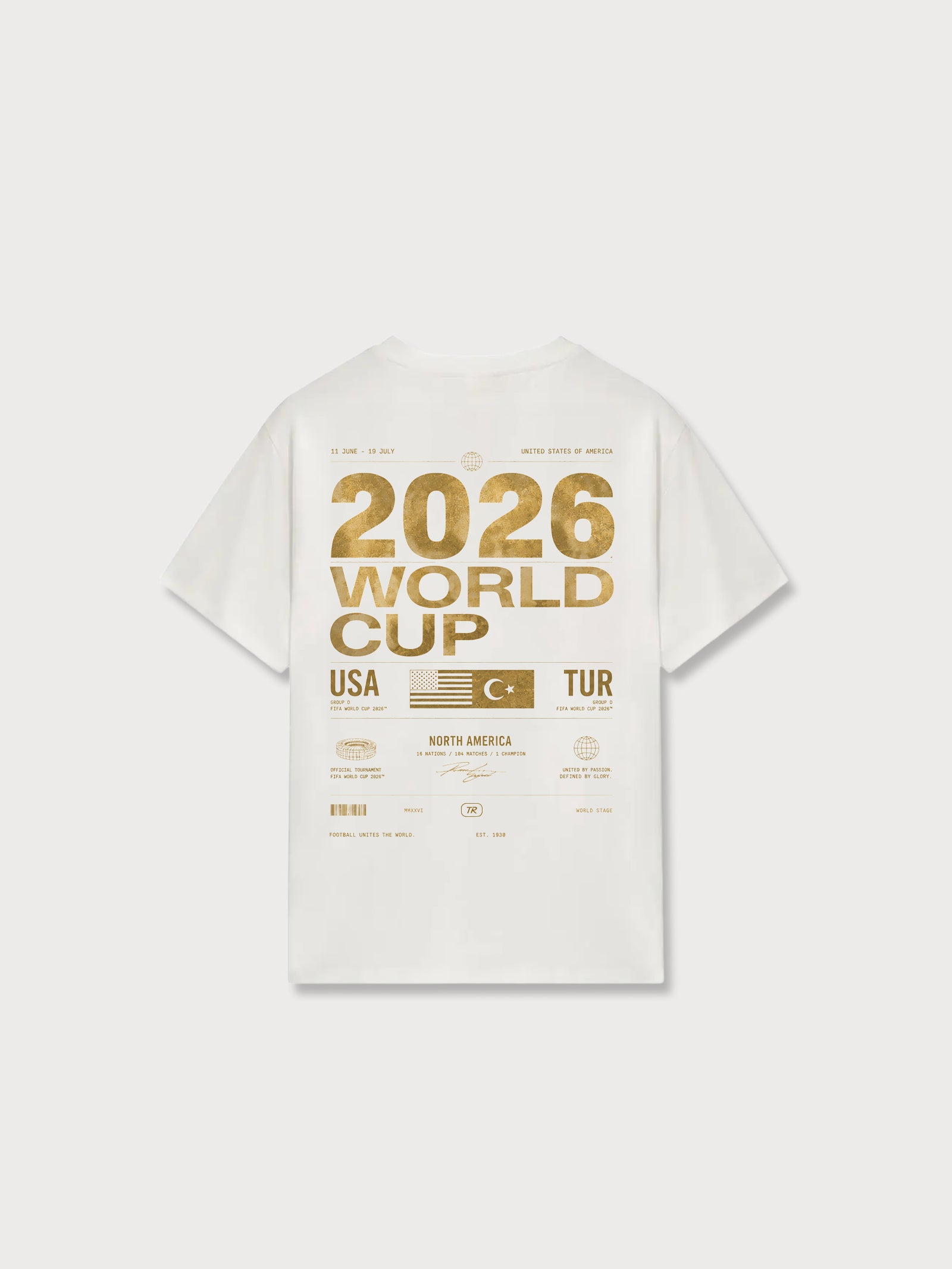 Türkiye World Cup Gold Oversıze T-Shırt
