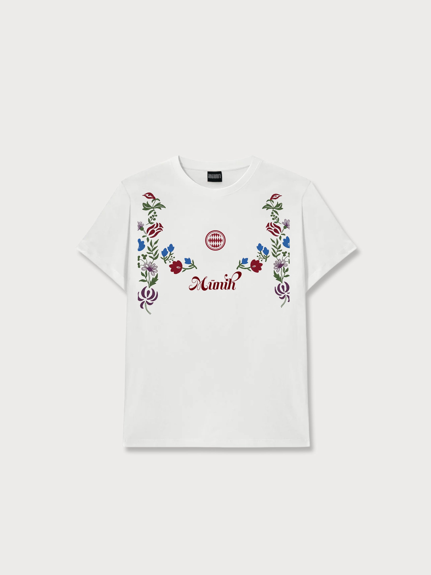 Münih Flowers Baskılı T-Shırt